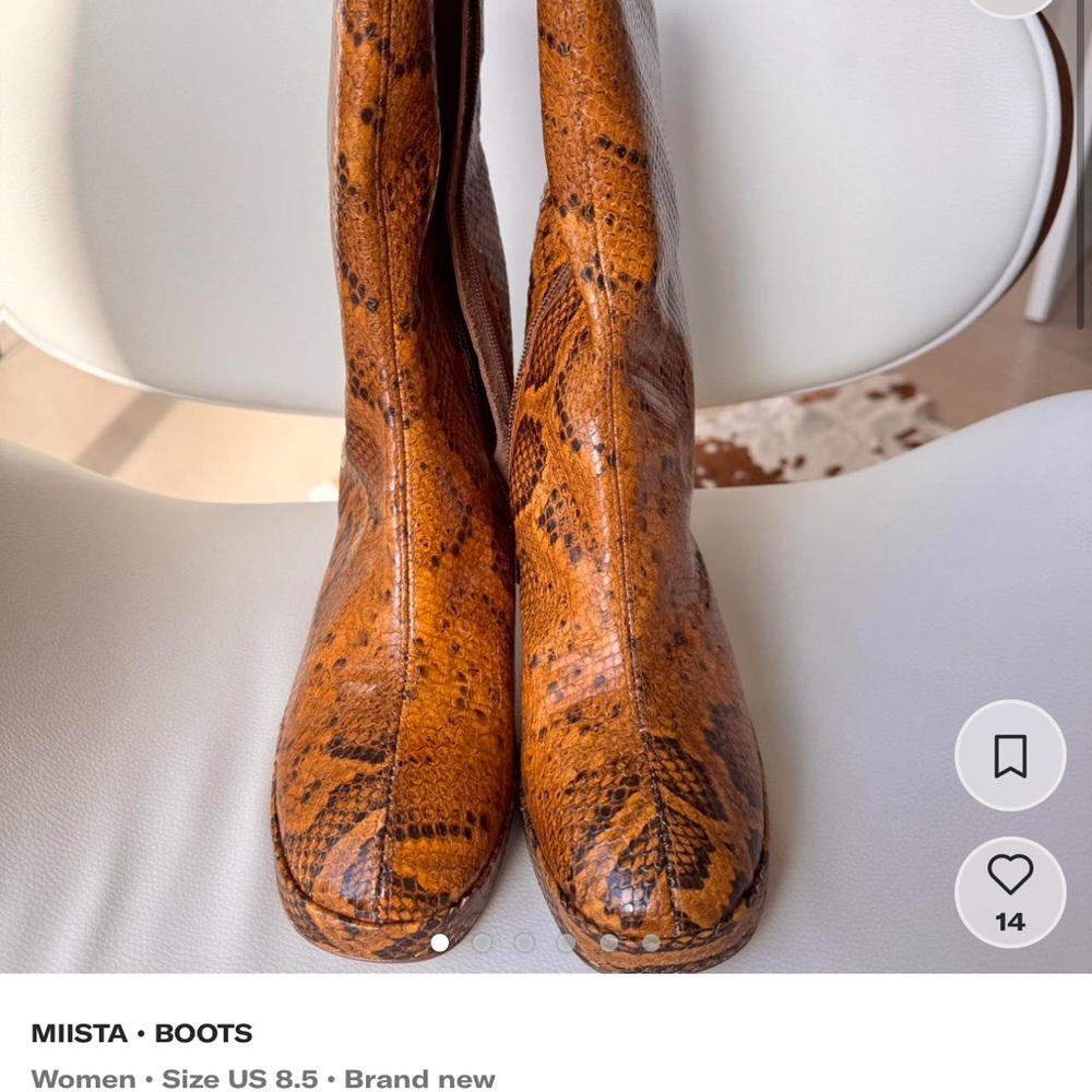 Miista Women's snakeskin print Boots size 39